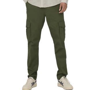 Pantalon Cargo Kaki Homme Only & Sons Dean pas cher
