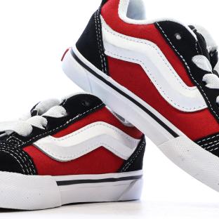 Baskets Noir/Rouge Enfant Vans Knu Skool Elastic vue 7
