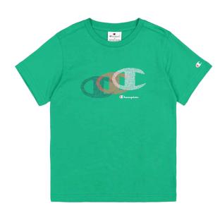 T-Shirt Vert Garçon Champion Crewnec pas cher
