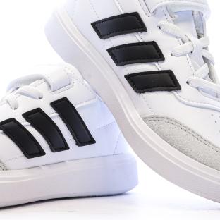 Baskets Blanches/Noir Garçon Adidas Courtblock vue 7
