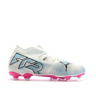 Chaussures de Football Blanc/Rose Garçon Puma Future 7 Match vue 2