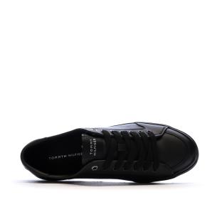 Baskets Noires Cuir Homme Tommy Hilfiger Core Corporate Vulc vue 4