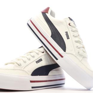 Baskets Blanches/Marine Homme Puma Court Classic vue 7