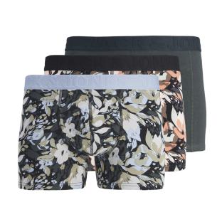 X3 Boxers Bleu/Noir fleurs Garçon Jack & Jones Jonah Flower pas cher