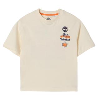 T-Shirt Beige Garçon Timberland T60434 Cream1 vue 0
