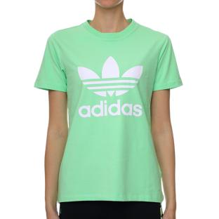T-shirt Vert Femme Adidas Trefoil pas cher