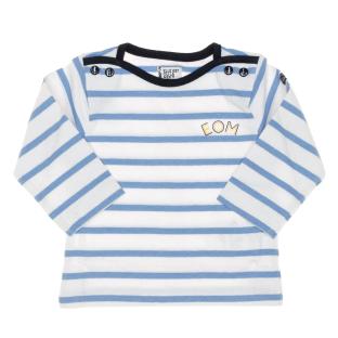 T-Shirt Blanc/Bleu Garçon EOM Eloris Raye pas cher