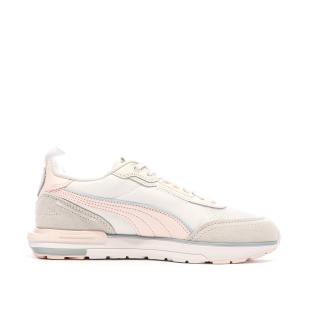 Baskets Blanc/Rose Femme Puma R22 vue 2