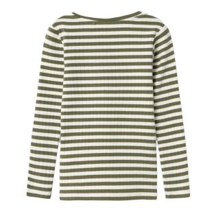 T-Shirt Manches Longues Vert/Blanc Fille Name it Fsuraja vue 3
