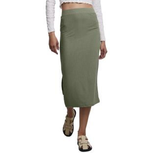 Jupe Midi Kaki Femme Pieces Kylie pas cher