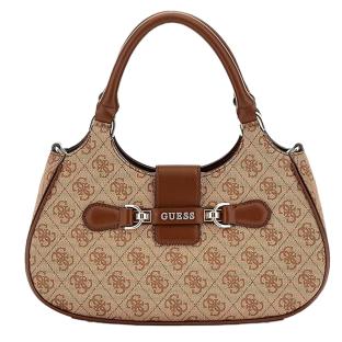 Sac à main Marron/Beige Femme Guess Nolana logo 4G pas cher