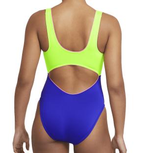 Maillot de bain 1 pièce Jaune/Bleu Femme Nike Cutout vue 2