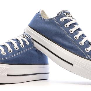 Baskets Bleu Femme Converse All Star Lift Platform vue 7
