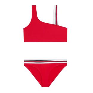 Ensemble bikini Rouge Fille Tommy Hilfiger One Shoulder pas cher
