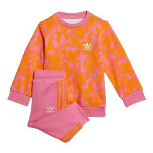 Survêtement Orange/Rose Fille Adidas Crew Set pas cher