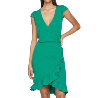 Robe Verte à volants Femme Vila Mooney pas cher