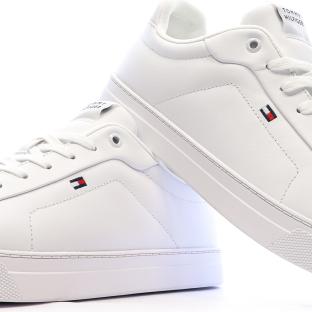 Baskets Blanches Homme Tommy Hilfiger Icon Court Lth Flag vue 0