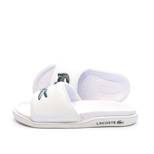 Claquettes Blanches Lacoste Serve Slide Dual vue 0