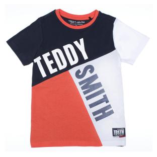 T-shirt Orange/Marine Garçon Teddy Smith Sander pas cher