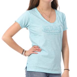 T-shirt Bleu Femme Von Dutch Aspect pas cher