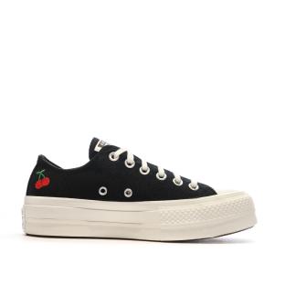 Baskets Noirs Femme Converse All Star Lift Platform Cherries vue 2