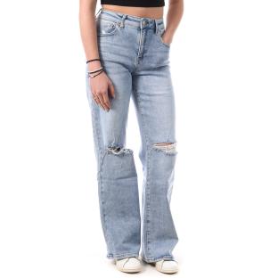 Jean Droit Bleu Délavé Femme Monday Premium Bleach pas cher