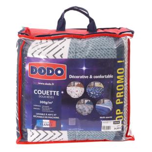 Couette Grise à Motifs Dodo Doux Rêve 220x240 pas cher