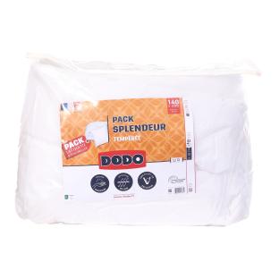 Couette Synthétique + Oreiller Blanc Femme Dodo Pack Splendeur pas cher