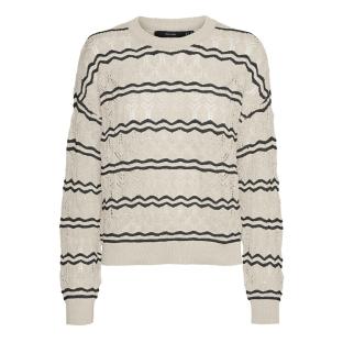 Pull Beige/Noir Femme Vero Moda Bella vue 3