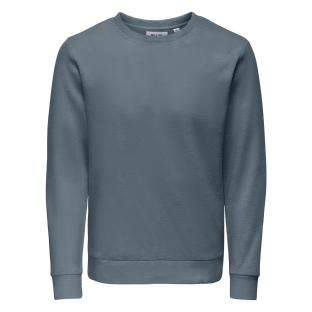 Sweat Bleu Grisé Homme Only & Sons Chase pas cher