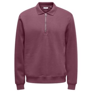 Sweat 1/2 Bordeaux Homme Only & Sons Abbott vue 3