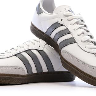 Samba Baskets Blanches/Grises Garçon/Fille Adidas vue 7