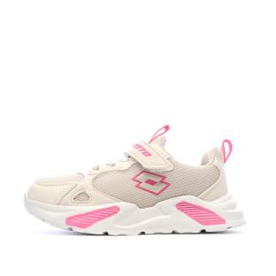 Baskets Rose/Blanches Garçon Lotto Bologna vue 0
