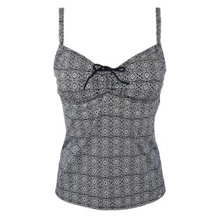 Top de bañador negro/blanco para mujer Grain de Sable Tankini ver 0