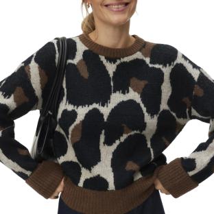 Vero Moda Leonie Women’s Black/Brown Jumper Photo of the Espace des Marques %store% store - view of %key%