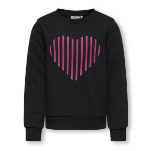 Sweat Noir/Rose Fille Kids ONLY Koglina Heart pas cher