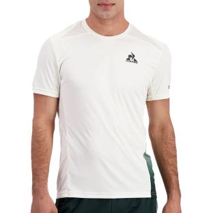 Maillot de Sport Ecru/Vert Le Coq Sportif Tennis Pro vue 0