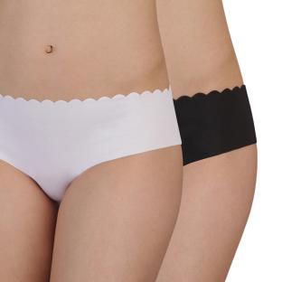 x2 Culottes Blanc/Noir Femme Dim DIM0A6M pas cher