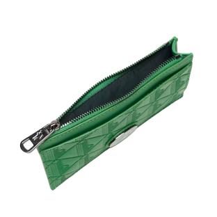 Porte-cartes zippé en cuir monogrammé Vert Lacoste Zip Holder vue 0