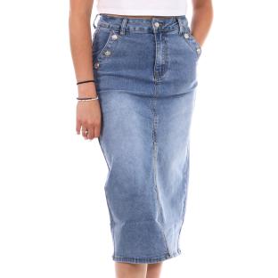 Jupe en Jean Bleu Femme Monday Premium MEB pas cher