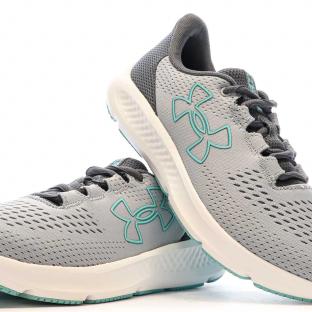 Damen Under Armour Charged Pursuit Running Schuh Grau/Türkis Ansicht 0