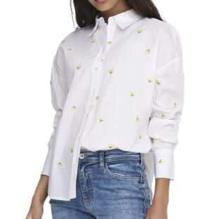 Chemise Blanche Brodés Citrons Femme Blanc JDY Nelly pas cher