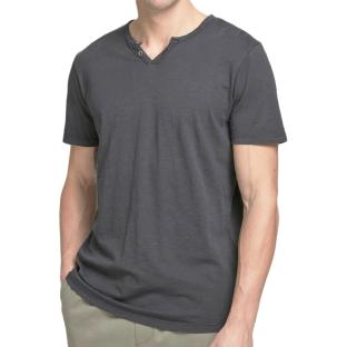 T-shirt Gris Homme Jack & Jones Split Neck pas cher