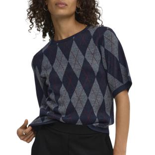 Women’s Navy/Grey JDY Maggy Argyle Jumper Photo of the Espace des Marques %store% store - view of %key%