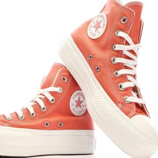 Baskets Oranges Femme Converse Chuck Taylor All Star Lift vue 0
