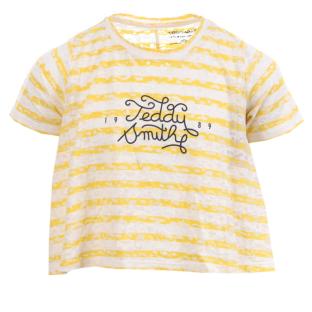 T-shirt à rayures Jaune Fille Teddy Smith Marino vue 2