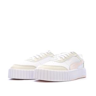 Baskets Blanc/Rose/Beige Femme Puma Carina Mia vue 0