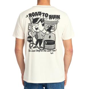 T-shirt Beige Homme RVCA Road To Ruin vue 2