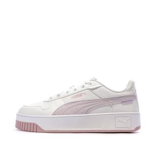 Baskets Blanc/Rose Fille Puma Carina Street Beach vue 0
