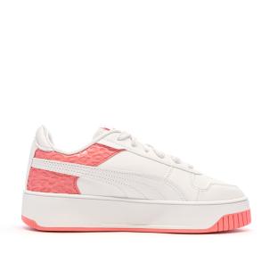 Baskets Blanches/Roses Fille Puma Carina Street Wild vue 2